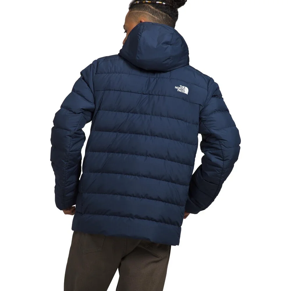 The North Face Aconcagua 3 Puffer Jacket Mens Large Navy Hooded Full Zip GBO3019